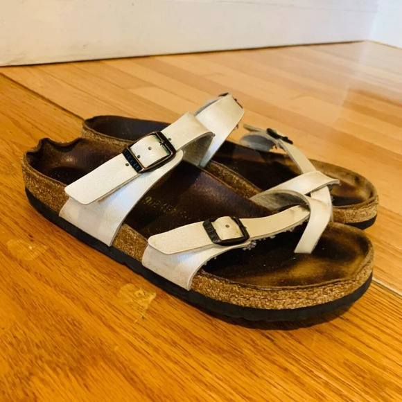 BIRKENSTOCK MAYARI BIRKO-FLOR GRACEFUL PEARL WHITE  37 - Picture 1 of 16